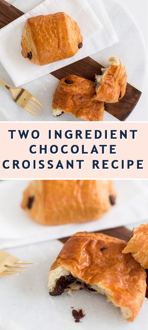 Homemade Croissants Chocolate, Gluten Free Chocolate Croissant Recipe, Easy Chocolate Crossiant Recipes, Chocolate Croissant Starbucks, Chocolate Crossant Recipes, Mini Chocolate Croissants, Bakery Items Recipes, Easy Croissant Recipe Quick, Easy Crossaint Recipes