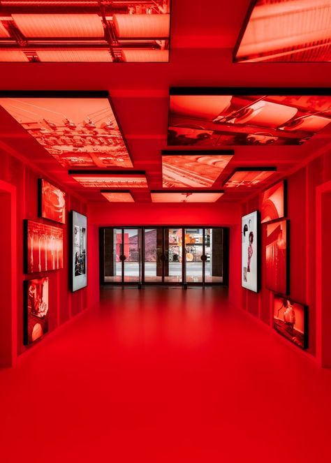 A sustainable store takeover for Zara x Salone del Mobile - Random Studio Red Pop Up Store, Pop Up Experience, All Red Room, Immersive Experience Design, Pop Up Store Design, Event Installation, Pop Up Gallery, Red Installation, Sustainable Store