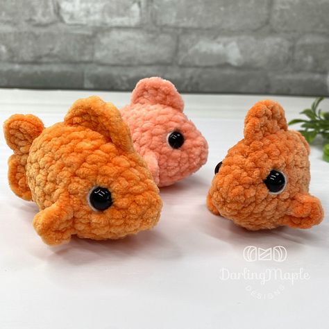 10 Amazing FREE Amigurumi Water Animal Crochet Patterns! | Swecraftcorner Crochet Gold Fish Pattern Free, Free Crochet Animal Patterns, Crochet Goldfish, Animal Crochet Patterns, Crochet Fish, Crochet Lovey, Animal Crochet, Cat Amigurumi, Crochet Dragon