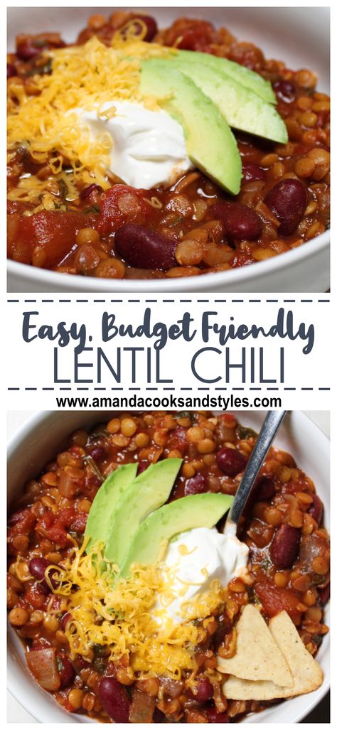 Beef And Lentil Chili, Easy Lentil Chili Recipe, Crockpot Lentil Chili, Crockpot Lentils Easy, How To Cook Lentils In Crockpot, Lentil Slow Cooker Recipes, Crockpot Lentil Recipes, Lentil Chili Crockpot, Lentil Crockpot Recipes