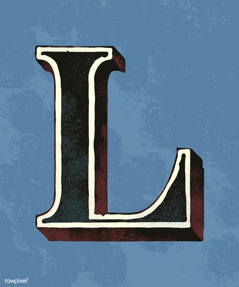 Capital letter L vintage typography style | free image by rawpixel.com / sasi Vintage Font Alphabet, Capital L, Newspaper Letters, L Letter, H Letter, Scrapbook Letters, Vintage Alphabet, Letter Photography, Font Alphabet