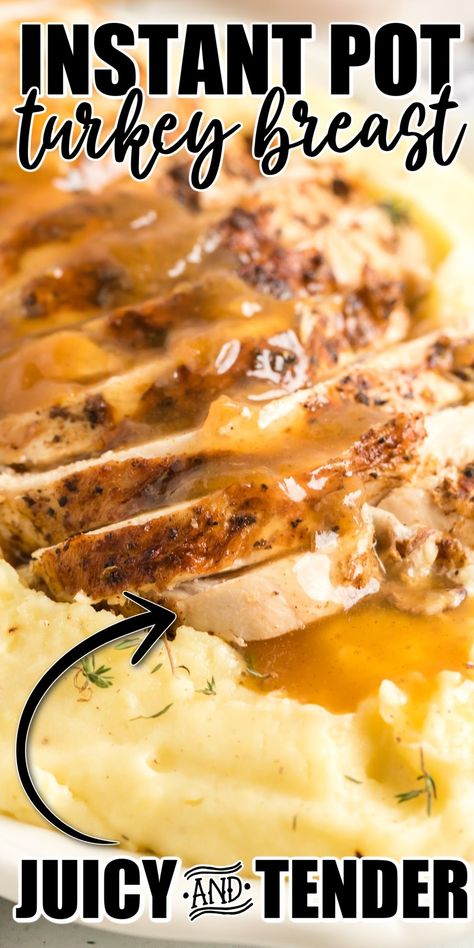 Juicy, tender, and quick-cooking, Instant Pot turkey breast is the easiest way to cook a turkey. No more dried-out turkey, this flavorful turkey breast is cooked to perfection in about an hour. Serve it with gravy made right in the Instant Pot. Instant Pot Turkey Breast, Thanksgiving Turkey Recipes, Best Thanksgiving Turkey, Pressure Cooker Turkey, Reheat Turkey, Cooking A Turkey, Best Thanksgiving Turkey Recipe, Turkey Easy, Instant Pot Turkey