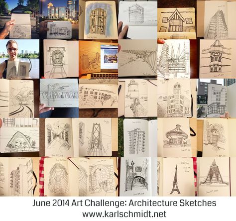 30 Day Art Challenge : Architecture Sketches Edition 30 Day Architecture Challenge, Architecture Drawing Challenge, 30 Day Sketch Challenge For Beginners, 30 Day Art Journal Challenge, 30 Days Creativity Challenge, Sketch Everyday Challenge, Architect Sketchbook, 30 Day Art Challenge, 30 Day Drawing Challenge