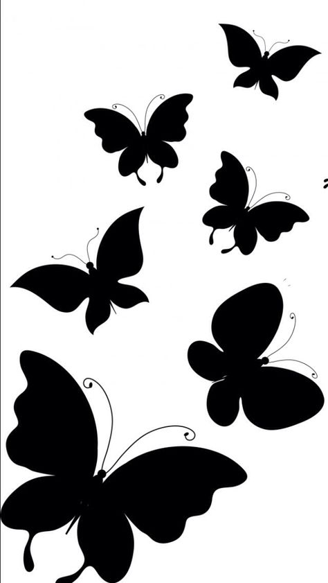 Paper Stencil Designs, Silowets Art, Silhouette Art Ideas Simple, Black Butterfly Drawing, Sillouhette Art, Black Silhouette Art Ideas, Sillouttes Images, Butterfly Pics, Silhouette Butterfly