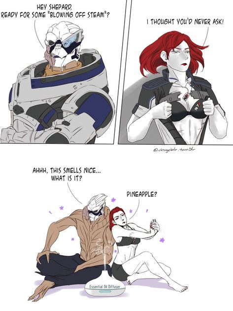 Femshep X Garrus, Shepard X Garrus, Fem Shepard, Hot Alien, Mass Effect Comic, Mass Effect Romance, Fan Language, Mass Effect Garrus, Mass Effect Funny