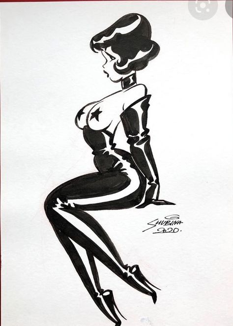 Rockabilly Artwork, Pix Art, Black And White Sketches, Comic Art Girls, Woman Drawing, Pin Up Art, Fantastic Art, Vintage Comics, Comic Artist