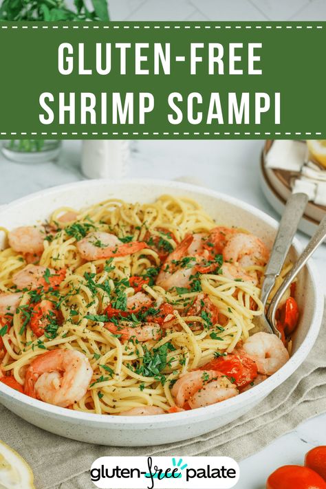 Indulge in the delightful flavors of Gluten-Free Shrimp Scampi, where succulent shrimp, zesty lemon, and aromatic parsley come together in a mouthwatering sauce. Gluten And Dairy Free Shrimp Recipes, Gluten Free Shrimp Scampi, Gluten Free Shrimp Pasta, Pasta Recipes Gluten Free, Scallop And Shrimp Pasta, Gluten Free Diet Meal Plan, Gluten Free Shrimp Recipes, Gf Entrees, Gluten Free Shrimp