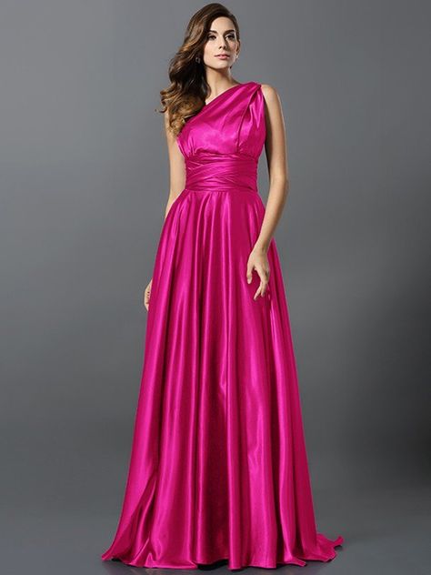 Fuschia Bridesmaid Dresses, Pink Plus Size Dresses, Fuchsia Bridesmaid Dresses, Maid Of Honor's Outfit, Taffeta Bridesmaid Dress, Suits Ideas, Satin Gowns, Mother Dress, Pink Satin Dress