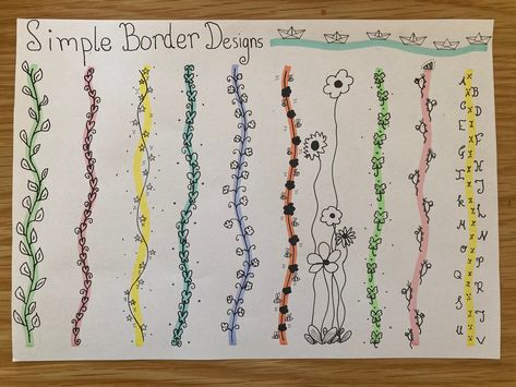 A quick easy way to make your page beautiful! Simple Page Borders Design, Simple Border Designs, Side Border, Simple Border, Side Borders, Colorful Borders Design, Page Borders Design, Simple Borders, Page Borders