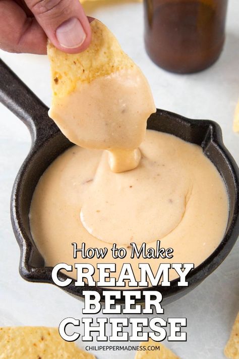 Creamy Beer Cheese - Make your own creamy beer cheese at home with this recipe using melty cheddar cheese and beer. Build your own recipes with this base, though it is amazing on its own. Perfect for beer cheese dip, beer cheese sauce, nachos and soup.  #BeerCheese #Dip #Appetizer Recipes To Use Up Beer, Beer Dip Recipe With Cream Cheese, Beer Cheese Sauce For Nachos, Recipes Using Cheddar Cheese Soup, Beer Cheese Dip For Pretzels, Recipes With Beer, Easy Beer Cheese Dip, Irish Nachos, Beer Cheese Recipe