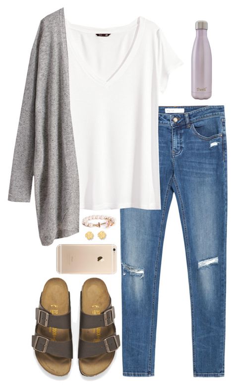 "Birks" by eliekcole ❤ liked on Polyvore featuring Zara, H&M, Birkenstock, S'well, Tory Burch, women's clothing, women, female, woman and misses Styling Birkenstocks, Berkinstocks Outfit, School Outfits Ideas, Outfits Highschool, School Outfits Highschool, Fix Credit, Bohol, Cooler Look, Dream Clothes