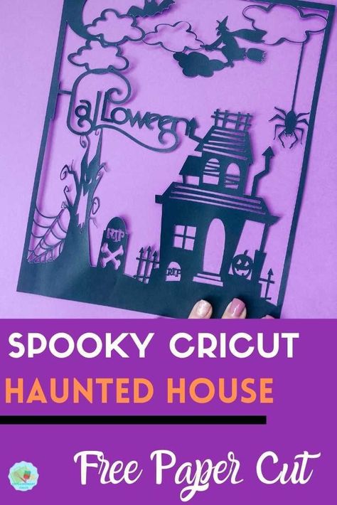 Halloween Svg Free, Cricut Halloween Cards, Halloween Town Svg Free, Haunted House Silhouette Dollar Tree, Haunted House Svg, Cricut Haunted House Svg, Halloween Lantern Svg Free, Spooky Halloween Food, Scrapbook Frame