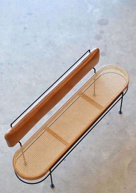 Furniture Designer: Atelier Gustavo Bittencourt :: This Is Glamorous Cane Furniture, Interior Minimalista, Diy Ikea Hacks, Leather Bench, Chongqing, Wooden Bench, Rattan Furniture, Furniture Designer, Furniture Inspiration