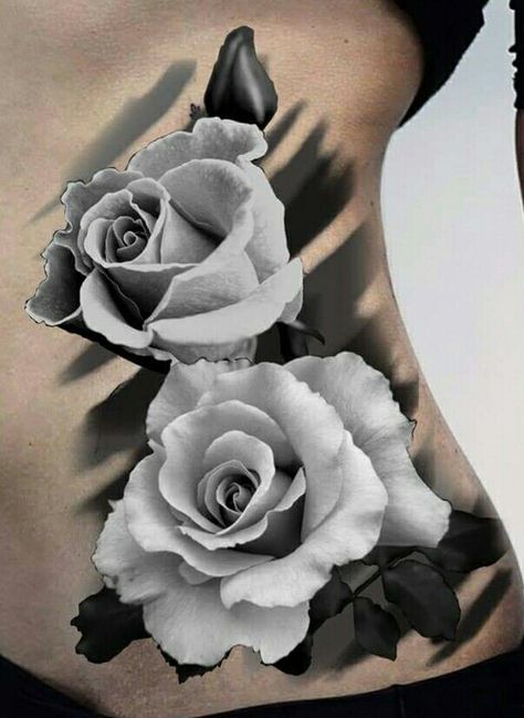 White Rose Tattoo, Tattoo Side, Tattoos Masculinas, Tattoos On Side Ribs, White Rose Tattoos, Realistic Rose Tattoo, Tattoo Rose, Rose Tattoo Design, Side Tattoos