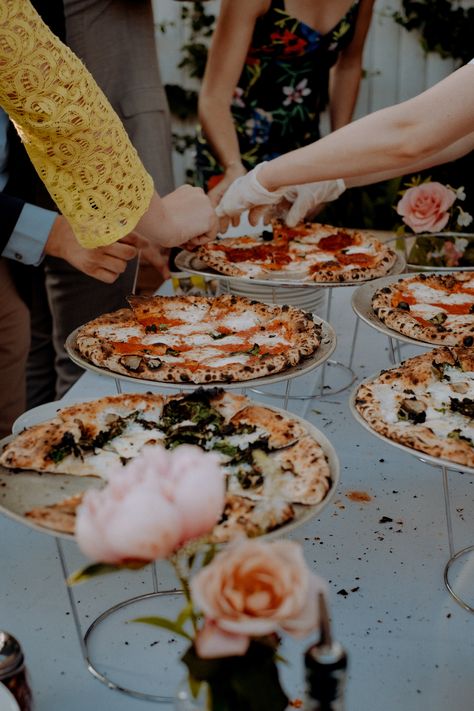 Pizza Cart Wedding, Pizza And Wine Wedding, Wedding Pizza Oven, Bachelorette Party In Italy, Pizza Van Wedding, Wedding With Pizza, Engagement Party Pizza, Wood Fired Pizza Wedding, Classy Pizza Party