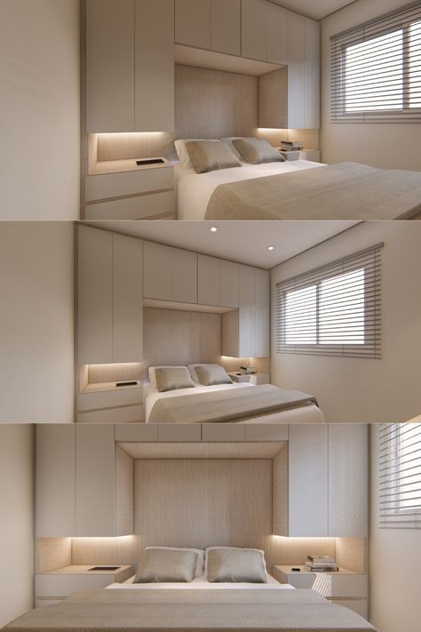 Wardrobe Over Bed, Small Bedroom Wardrobe, Bedroom Wardrobe Ideas, Bed With Wardrobe, Small Bedroom Interior, Bedroom Wardrobe Design, Small Room Design Bedroom, Modern Luxury Bedroom, Modern Bedroom Interior