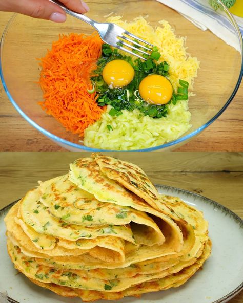 Carrot Pancakes, Baked Apple Oatmeal, Veggie Fritters, Vegetable Pancakes, Zucchini Pancakes, Potato Patties, Savory Pancakes, Tasty Dinner, Patties Recipe