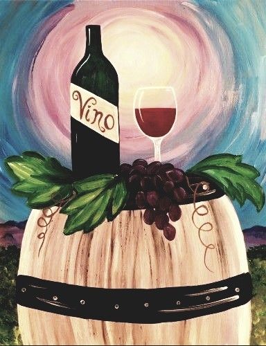 Wine Paintings, Wine And Paint Night, Wine Snacks, Wine Garden, Fall Canvas Painting, Paint Party Ideas, Wine And Canvas, Wine Painting, Wine Wall Art