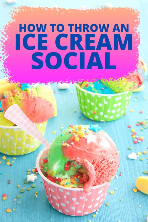 Ice Cream Social Fundraiser, Ice Cream Social Decor, Easy Ice Cream Party, Ice Cream Social Ideas Decorations, Ice Cream Fundraiser Ideas, Outdoor Ice Cream Party, Sundae Party Ideas, Cheap Ice Cream Bar, I’ve Cream Social Ideas