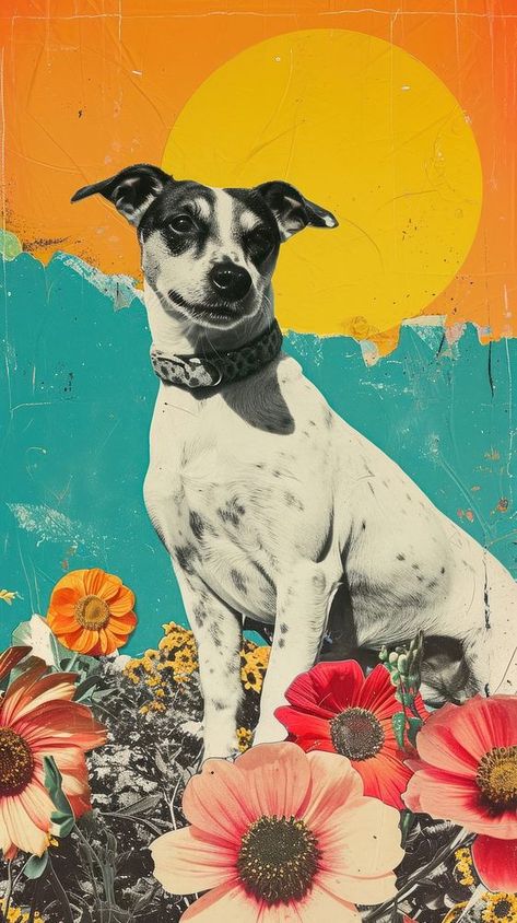 Dog Collage Art, Dog Collage Wallpaper, Cute Wallpaper Flower, Iphone Wallpaper Dog, Happy Dog Art, Flor Iphone Wallpaper, Dog Collage, Iphone Wallpaper Iphone, Wallpaper Dog