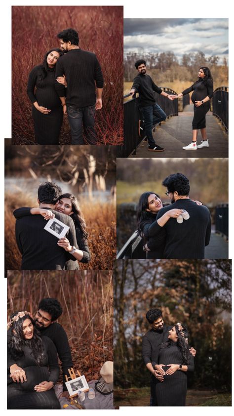 Maternity photoshoot black dress outdoor Couple Maternity Photoshoot, Outdoor Maternity Photography, Couple Maternity, Maternity Photography Outdoors, Black Theme, Pregnant Couple, Maternity Photoshoot, Pregnancy Photoshoot, Outdoor Photography