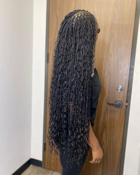 Small knotless braids Bohemian and goddess 💃🏾💕 #knotlessbraids #boxbraids #goddessbraids #bohemianbraids | Instagram Bohemian Knotless Braids Hairstyles, Knotless Braids Bohemian, Popular Braided Hairstyles, Hair Fishtail Braid, Latest Hairstyles For Ladies, Bohemian Knotless Braids, Braids Bohemian, Small Knotless Braids, Bohemian Knotless