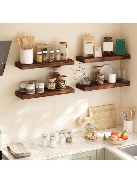 [Multi-functional Bathroom decor]- Our floating shelves are the perfect addition to your room, offering both style and function. You can store and store things. Let us decorate your home! [Invisible bracket]- Floating shelves are designed with invisible brackets to provide stability and durability while maintaining a stylish and modern look. [Easy Installation]- Installation manual can be completed in a few minutes. In addition, our wall shelves can hold up to 40 pounds of weight when you mount them firmly to the wall.4 Tier Floating Shelf, Bathroom Organizer, Wall Hanging, Wall Shelf, 15.7 Inch Wall Shelf, Invisible Bracket, Farmhouse Wall Decor, Fall Decor Home, Storage Decor, Store Your Items For Living Room, Kitchen, Bedroom Brown    Iron     Storage & Organization, size features are:B Floating Shelf Bathroom, Hanging Wall Shelf, Fall Decor Home, Bedroom Brown, Wall Storage Shelves, Functional Bathroom, Storage Decor, Iron Storage, Shelf Bathroom