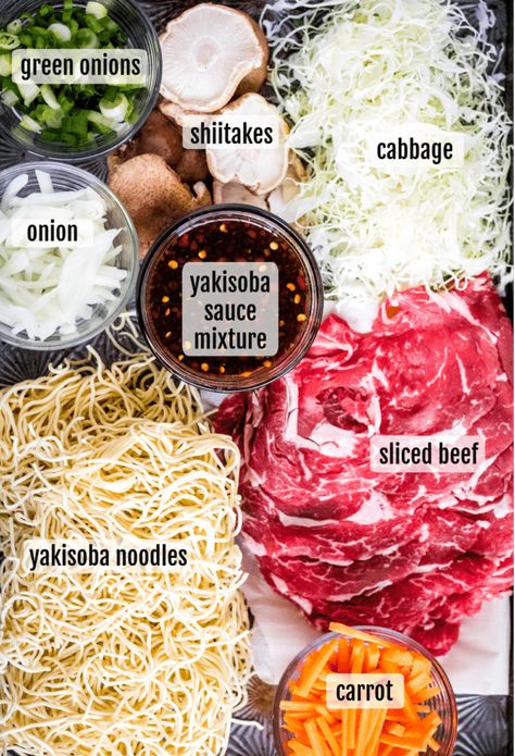 Yakisoba Sauce, Yakisoba Recipe Beef, Beef Soba Noodle Recipe, Japanese Style Noodles, Beef Yakisoba Recipe, Yakisoba Noodles, Japanese Beef Recipes, Japanese Yakisoba Recipe, Easy Yakisoba Noodles