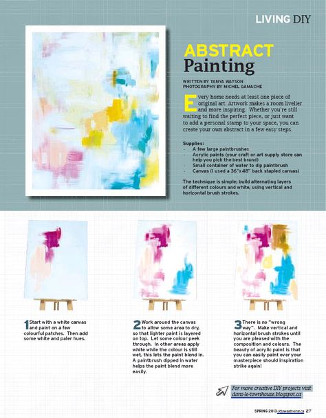 See My DIY in a Magazine (Again)! | Dans le Lakehouse What Is Abstract Art, How To Paint Abstract Watercolor, Abstract Tutorials, Spider Tutorial, Diy Abstract Art, Abstract Art Tutorial, Christmas Spider, Paint Abstract, Abstract Art Diy