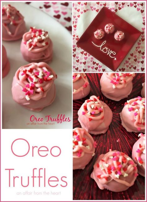 Oreo Truffles - An Affair from the Heart -- With only 3 simple ingredients, you have some delicious Oreo truffles, for your Valentine, or any time. Valentine Sweets, Heart Recipes, Valentine Recipes, Oreo Balls, Candy Man, Dessert Bites, Wedding Cake Recipe, Cake Pop Recipe, Oreo Truffles