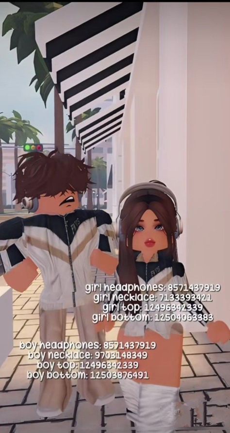 Bery Avenue Outfit Code, Berry Codes, Code Clothing, Preppy Decal, Couple Matching Outfits, Girl With Headphones, Couple Fits, Black Hair Roblox