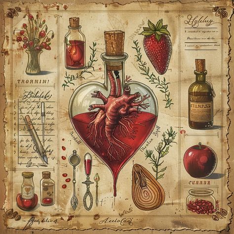 Victorian Science Aesthetic, Amortentia Aesthetic, Apothecary Illustration, Potion Aesthetic, Medicine Art, Facebook And Instagram Logo, Apothecary Art, Halloween Spell Book, Magic Spell Book