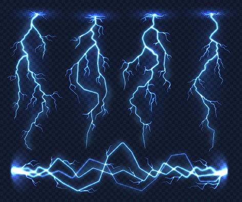 Realistic lightnings. electricity thunde... | Premium Vector #Freepik #vector #abstract #light #cloud #nature Storm Magic Art, Electric Powers Magic, Draw Electricity, Drawing Powers, Drawing Lightning, Draw Lightning, How To Draw Lightning, Lightning Drawing, Power Reference