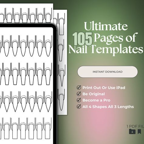 Press On Nail Business, All Nail Shapes, Nail Templates, Nail Art Templates, Art Planner, Nail Business, Art Plan, More Clients, Vacation Nails