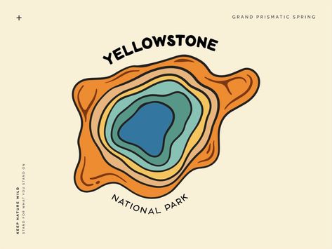 Grand Prismatic Spring by Jen Bancino on Dribbble Grand Prismatic Spring, Grand Prismatic, Spring Illustration, Spring Design, Granola Girl, Year 1, Yellowstone National Park, Granola, Global Community