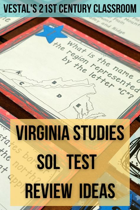 In this blog post for Virginia teachers, discover 6 engaging games and activities to use during your Virginia Studies SOL test review. #vestals21stcenturyclassroom #virginiastudies #virginiateacher Virginia Studies, History Games, Virginia History, 21st Century Classroom, Review Activities, Teachers Pay Teachers Seller, Teacher Inspiration, History Projects, Upper Elementary Classroom