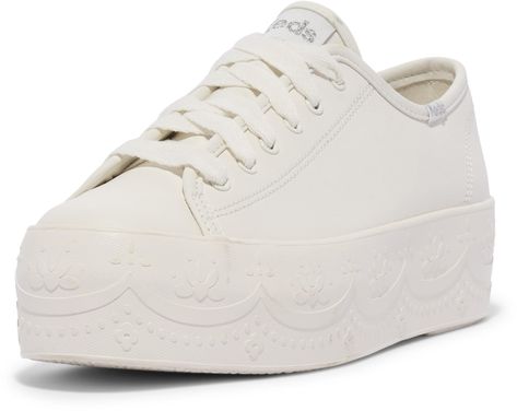 PRICES MAY VARY. Leather upper Lace-up platform sneaker Lace-to-toe upper for an adjustable width Soft, breathable canvas lining 10% recycled PU foam Softerra footbed Keds Triple Up, Platform Tennis Shoes, Platform Tennis, Plateau Sneaker, Sneakers Looks, Platform Sneaker, Lacing Sneakers, Platform Sneakers, Fashion Sneakers