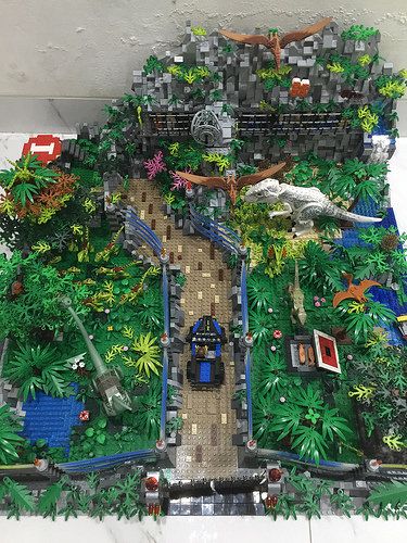 Lego Zoo, Lego Jurassic Park, Lego Dinosaur, Lego Jurassic, Construction Lego, Lego Sculptures, Lego Jurassic World, Lego Display, Micro Lego