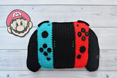 Nintendo Switch Kawaii Cuddler? Crochet pattern by 3amgracedesigns Crochet Patterns Free Amigurumi, Nintendo Crochet, Crochet Tension, Nintendo Switch Controller, Crochet Game, C2c Crochet, Crochet Inspo, Stitch Ideas, Crochet Keychain