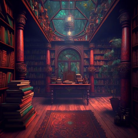 Medieval Castle Interior Concept Art, Dnd Office Art, Fantasy Office Art, Fantasy Office Concept Art, Fantasy Study Room, Medieval Office, Wizard Study, Fantasy University, Wizard Library