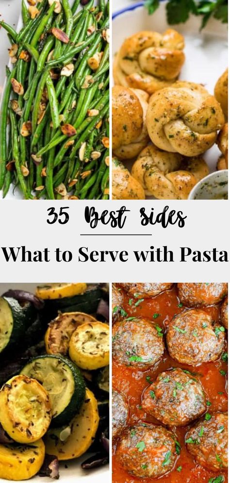 best side dishes for your pasta dinners Sides For Pasta, Side Dishes For Pasta, What To Serve With Pasta, Italian Dinner Menu, Italian Sides, Good Sides, Green Beans Side, Grilled Broccolini, Easy Side Dishes