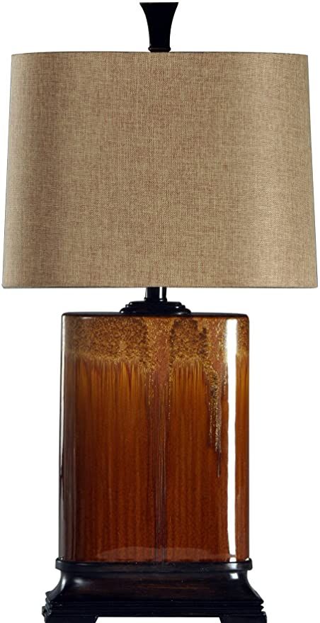 Stylecraft Cinnaban Ceramic Table Lamp - - Amazon.com Transitional Table Lamps, Traditional Table, Reactive Glaze, Ceramic Table Lamp, Ceramic Table Lamps, Linen Shades, Ceramic Table, Floor Lamp Table, Table Lamp Lighting