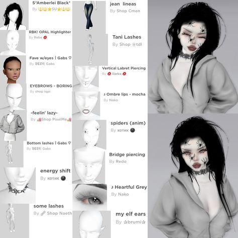 Imvu Outfits Under 4000, Imvu Female Avatar, Imvu Goth Outfits, Kawaii Imvu Avatar, Imvu Face Tutorial, Imvu Face Ideas Tutorial, Imvu Avi Ideas Under 4000, Cute Imvu Avatars Ideas, Goth Imvu Avatar