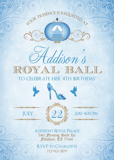 Cinderella Party Invitations, Cinderella Birthday Invitation, Cinderella Sweet 16, Cinderella Quinceanera, Cinderella Invitations, Cinderella Theme, Quince Invitations, Tema Disney, Digital Invitations Wedding