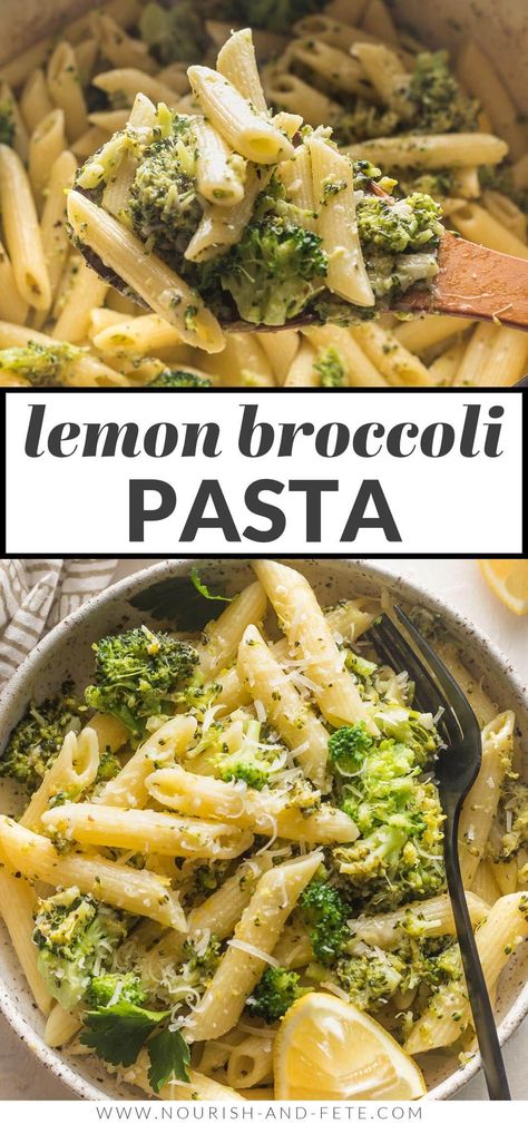 This quick yet hearty Lemon Broccoli Pasta is a true one-pot meal perfect for busy days. Tender broccoli, fresh garlic and lemon, and salty Parmesan combine to make this simple pasta shine. Lemon Broccoli Pasta, Lemon Broccoli, Pasta Food Recipes, Rice Meals, Cake Pizza, Simple Pasta, Broccoli Pasta, Lemon Pasta, Pasta Dinner Recipes