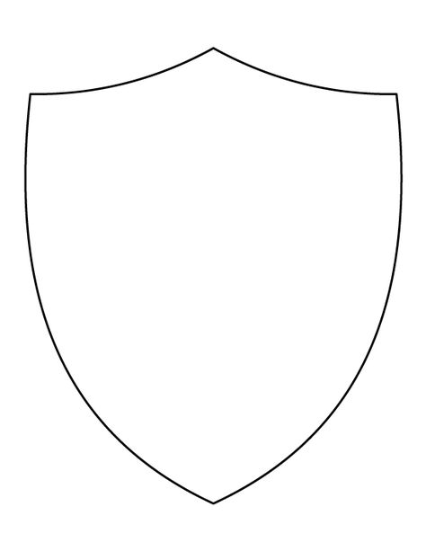 Shield pattern. Use the printable outline for crafts, creating stencils, scrapbooking, and more. Free PDF template to download and print at http://patternuniverse.com/download/shield-pattern/ Diy Knight Shield, Shield Template Printable, Knight Shield Craft, Sheild Ideas Art, Sheild Ideas, Shield Printable, Knight Craft, Shield Craft, Shield Outline