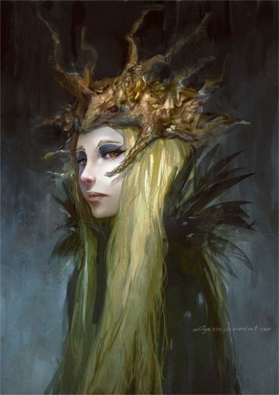 If Alva had become queen of Mallum - maybe she has nightmares of this, of being trapped inside a future she didn't choose. Description from pinterest.com. I searched for this on bing.com/images Arte Fantasy, 판타지 아트, Fantasy Inspiration, Dark Souls, Character Portraits, Tolkien, Fantasy World, Fantasy Creatures, Dark Fantasy