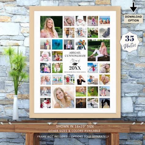 Memory Collage, Cross River, The Graduate, Graduation Photo, White Poster, Photo Memories, Graduation Photos, Graduation Party Decor, School Colors