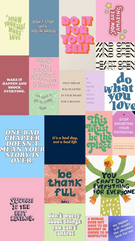 Motivational Wall Stickers, Quotes To Stick On Study Table, Mood Board Stickers, Motivation Posters Aesthetic, Wallpapers Motivation, Table Stickers, Quotes Collage, Positive Quote Poster, Vision Board Diy