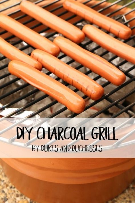 Diy Charcoal Grill, Diy Charcoal, Diy Backyard Patio, Summer Cookouts, Yummy Salad Recipes, Terracotta Pot, Bbq Party, So Creative, Charcoal Grill